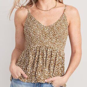 Old Navy | Woman's Plus Size | V-Neck Mesh Babydoll Cami Top | Light Brown | 2X